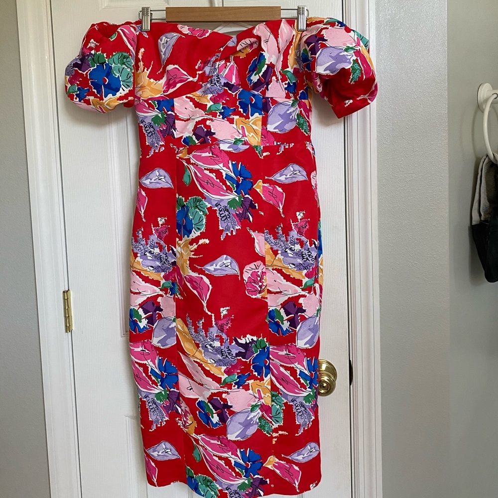 MILLY BOUQUET off the shoulder floral dress